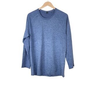 Men's Lululemon Athletica Blue Long Sleeve Crewneck Tee Shirt Size Medium